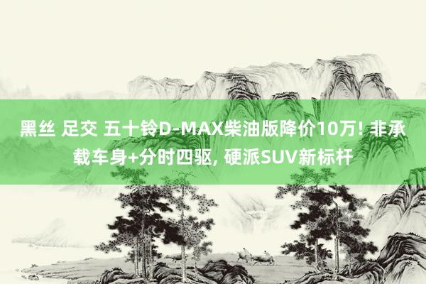 黑丝 足交 五十铃D-MAX柴油版降价10万! 非承载车身+分时四驱， 硬派SUV新标杆