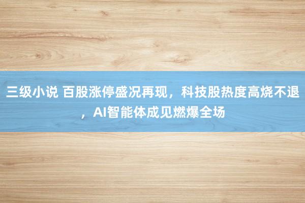 三级小说 百股涨停盛况再现，科技股热度高烧不退，AI智能体成见燃爆全场