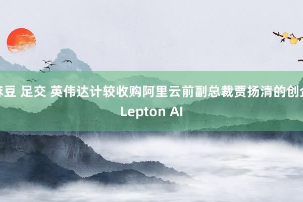 麻豆 足交 英伟达计较收购阿里云前副总裁贾扬清的创企Lepton AI